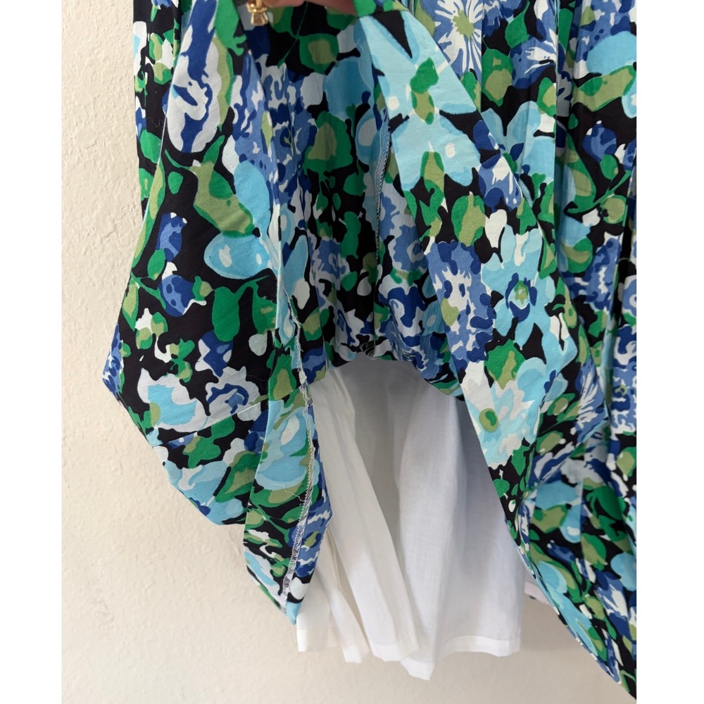 Chadwicks Womens Floral Pleated Fit & Flare Pocket Dress 16 Blue Green Summer - Picture 6 of 9